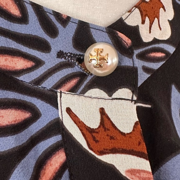 TORY BURCH Floral Jane Black Hopewell Bohemian Shirtdress - Picture 10 of 10